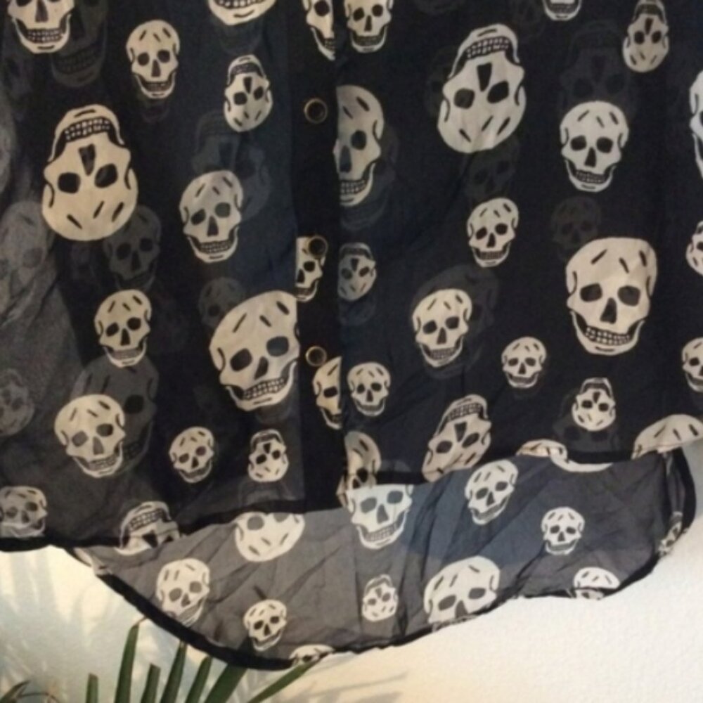 Skull Print Button-Down - Picture 3 of 4